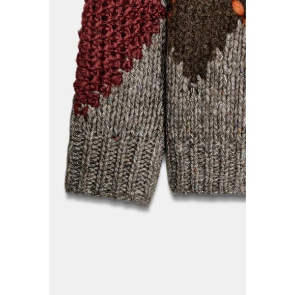 ZARA DIAMOND KNIT CARDIGAN - Picture 4 of 4